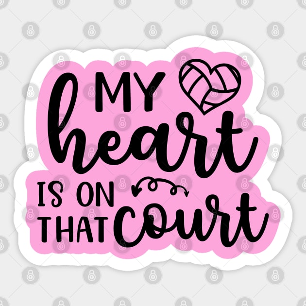 My Heart Is On That Court Volleyball Mom Sticker by GlimmerDesigns